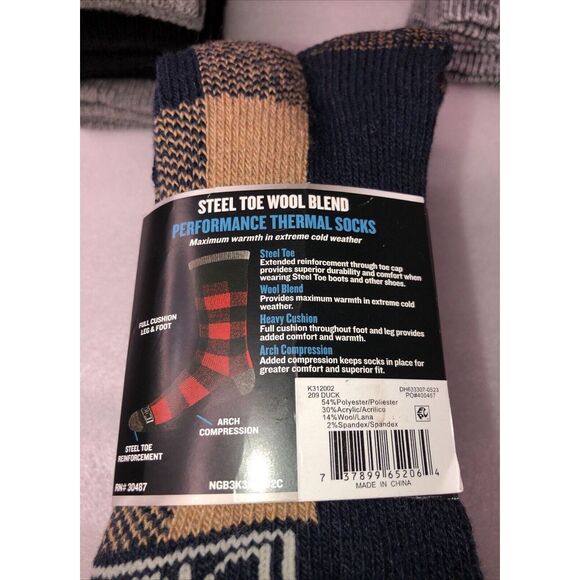 9 Pairs of Genuine Dickies Steel Toe Crew Performance Thermal Socks 3 packs NEW - Picture 5 of 16